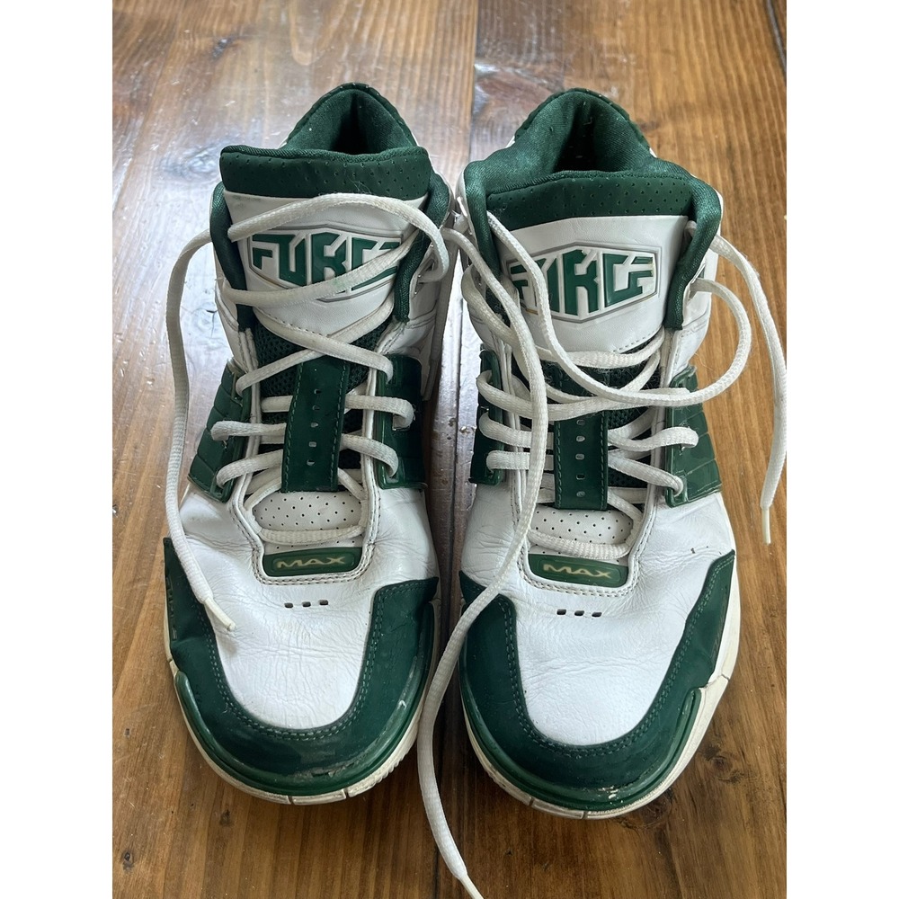 Nike Air Force Max White Forest Green Basketball Shoes 312769-131 Mens 11.5 2005